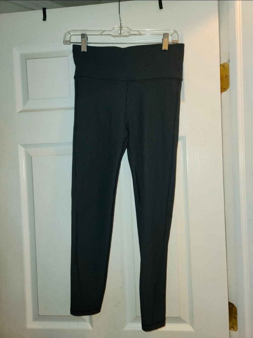 GapFit Blackout Ribbed Leggings Black High Waisted 7/8 Ankle Womens Small NEW